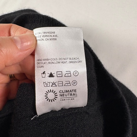 NWT Reformation Ilaria Cashmere Dress Women XL Black Rosette One Shoulder Maxi - Picture 10 of 10